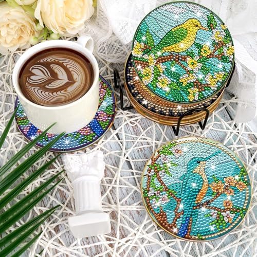 Hummingbird Diamond Art Coasters, Diamond Painting Coaster Kit for Adults - Image 6