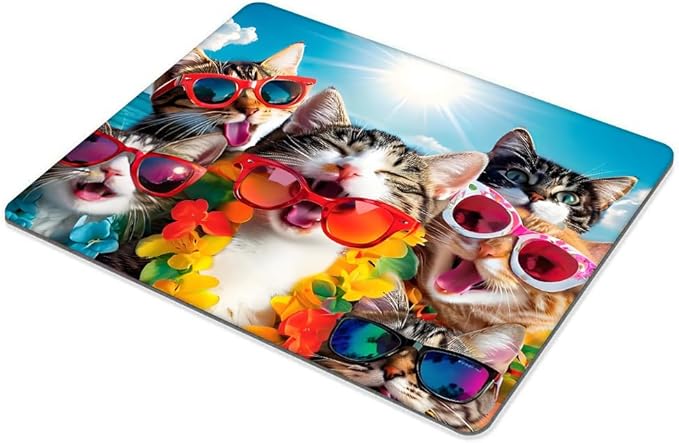 Square Mouse Pad Cute cat,Gaming Mouse Pads for Desk,Soft Computer Waterproof Non-Slip Mouse Mat