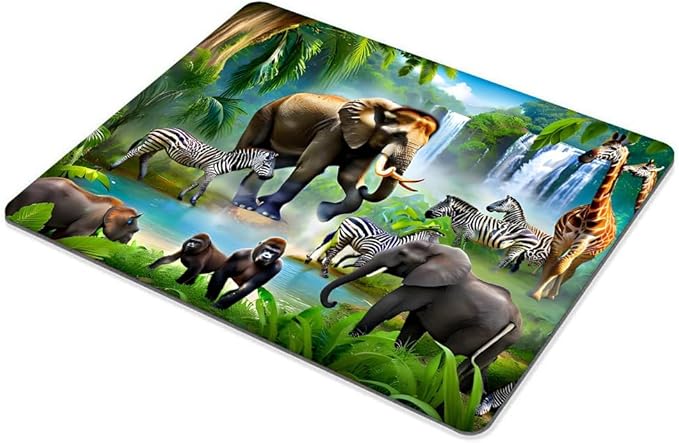 Square Mouse Pad Animal,Colorful Baby Elephant-1,Gaming Mouse Pads for Desk,Soft Computer Waterproof Non-Slip Mouse Mat
