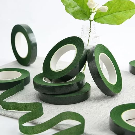 6 Rolls Floral Tape, 0.472 in Wide Flower Tape,Plant Tape/Bouquet Accessories/Floral Tape for Fresh Flowers/Green Washi Tape/Stretching Adhesive for Flower Arrangements Supplies,Stretching to 1181 in