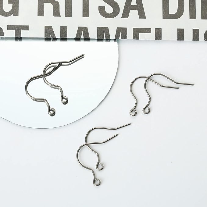 6pcs 20G Big Pure Titanium Fish Hooks DIY Earrings Findings for Jewelry Making, Hypoallergenic Hooks for Women & Men Sensitive Ears
