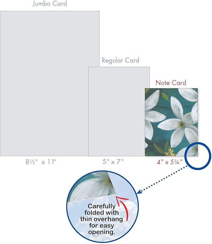 The Best Card Company - 10 Assorted Flower Cards Blank for Women (4 x 5.12 Inch) - All Occasion Floral Greetings Boxed - All that Jasmine M6020