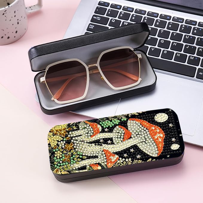 Leatrice 5d Diamond Art Kits for Adults Small Diamond Painting Kit Gem Art Paint by Diamonds Dots Eyeglasses Case DIY for Beginner Women