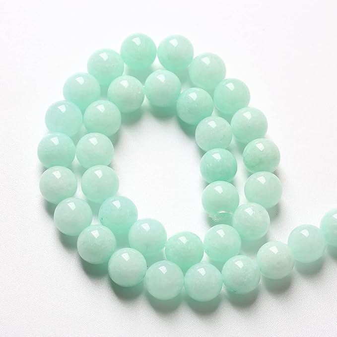 12MM 32PCS Natural Stone Amazonite Chalcedony Loose Beads for Jewelry Making DIY Bracelet Necklace 1 Strand