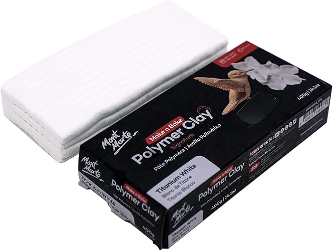 Mont Marte Make n Bake Polymer Clay 400g - Titanium White