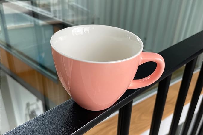 Creature Cups STRETCHING CAT Ceramic Cup (11 Ounce, Peach Exterior) - Hidden 3D Animal Inside - Stretching Kitty Mug - Birthday, Mother's Day, Housewarming Drinkware Gift