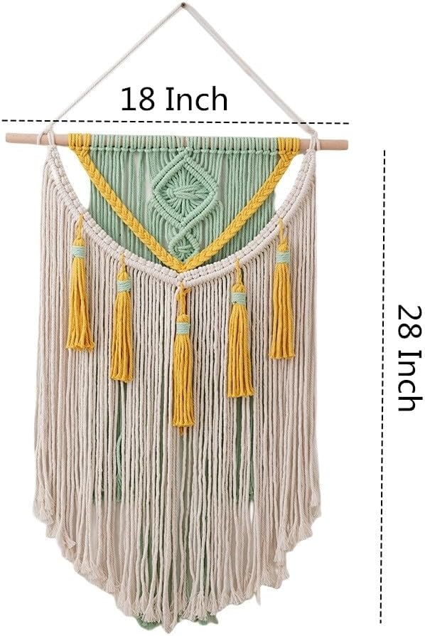 BMIDRUT Macrame Wall Hanging Boho Home Decor Handmade Macrame Tapestry Woven Decoration for Bedroom Living Room Apartment Dorm Gallery 18x28 Inch (A)