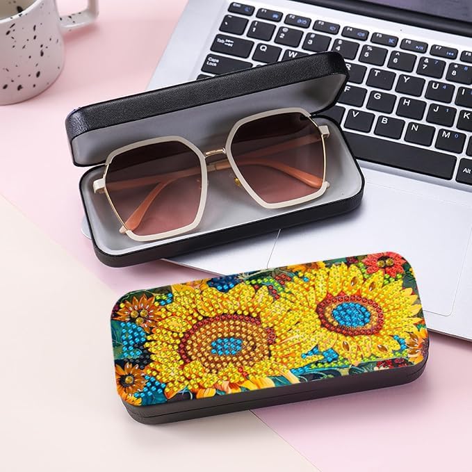 Leatrice 5d Diamond Art Kits for Adults Small Diamond Painting Kit Gem Art Paint by Diamonds Dots Eyeglasses Case DIY for Beginner Women