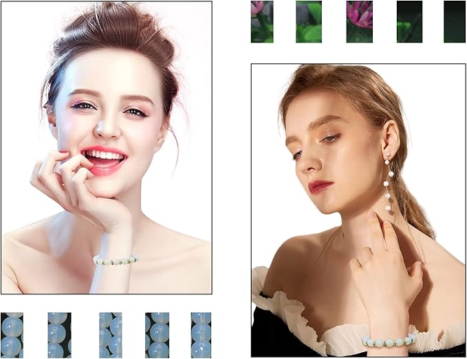 Pamir Tong 500PCS 8mm Milky White Glass Round Beads Bulk,Imitative Jade Beads Kit, Bracelet Space Loose Beads for Jewelry Making Earring, Necklaces, DIY Crafts & Gifts #351