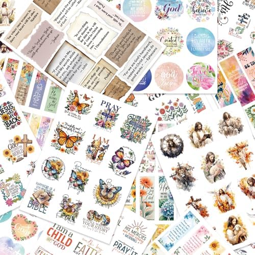 PRSTINCOL Bible Verse Stickers Book, 28 Pages 353 Pcs Religious Scripture Journaling Supplies for Women Water Bottles Journals - Image 6