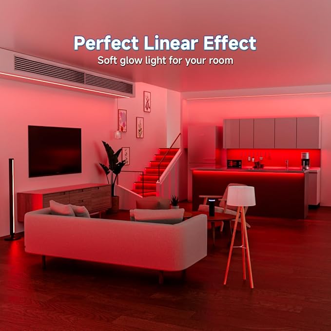 6.56FT/2M 5V USB LED Light Strip Red Flexible High Density COB Strips 640LEDs, 8mm LED Tape for Under Cabinet Bedroom No Controller and Power
