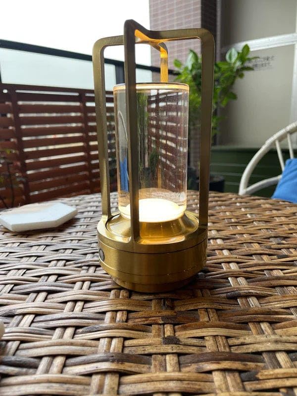 Klarako Crystal Lantern Lamp – Modern Cordless Rechargeable Bedside & Outdoor Light, Portable Wireless Lamp – Dimmable Touch Control – Luxury Living Room & Hotel-Style Lighting (Gold, 5-Pack)