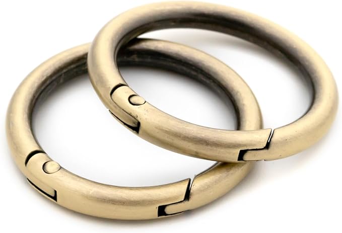 O Ring Spring, 10 PCS Opening Snap Trigger Clip Buckle Charm Purse Making (Brushed Brass,1 1/2")