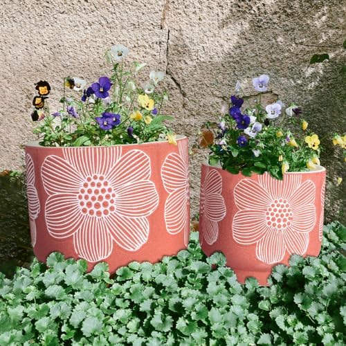 Ceramic Plant Pots, 8+6 Inch, 2 Pcs Indoor Planters with Drainage Holes - Image 6