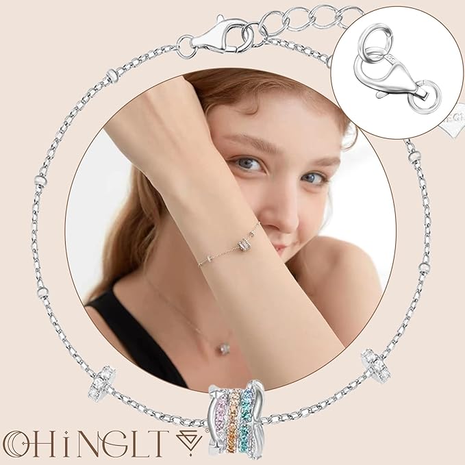 OHINGLT 925 Sterling Silver Lobster Claw Clasp with Closed Jump Rings,Necklace Clasps and Closures Suitable for Jewelry Making Necklaces Bracelet Made in Italy