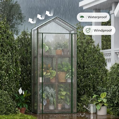 Bamworld 3-Tier Wooden Greenhouse 54" Tall Portable Green House - Image 6