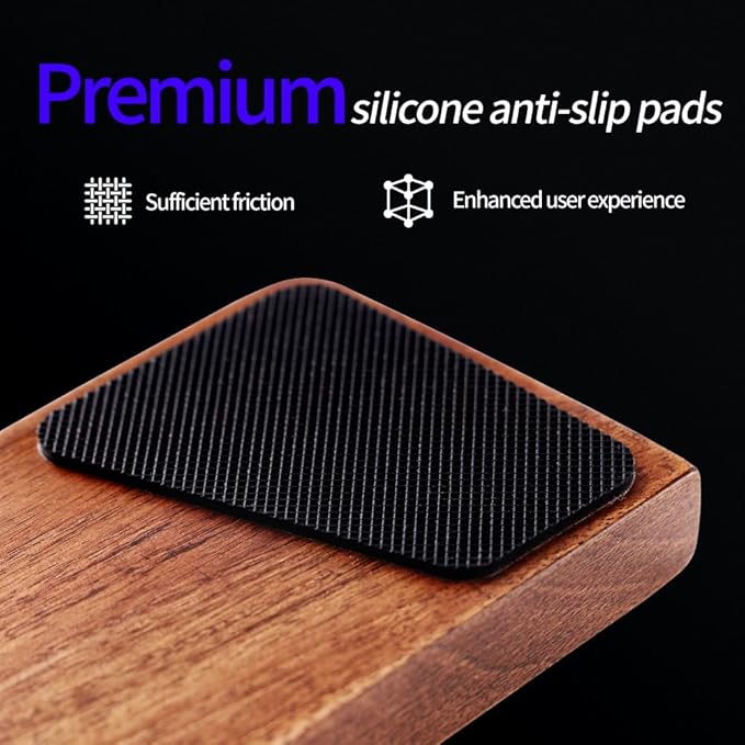 Wooden Wrist Rest, Walnut Wood Keyboard Wrist Rest, Ergonomic Palm Rest, Anti-Slip, Keyboard Accessory for Computer, Laptop, Home & Office (Black Walnut, 17.2" L x 3.15" W x 0.78" H)