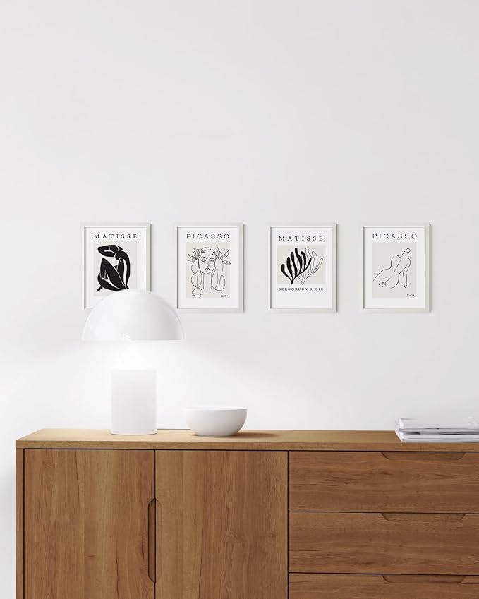 HAUS AND HUES White Oak Wood 6x8 Picture Frames - Bulk Set of 15, Premium Frames with Plexiglass (White, 6x8 in)