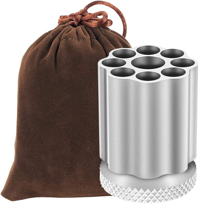 Rotating Revolver Pen Holder, Gun Cylinder Pen Holders, Favorite Pencil Holder and Perfect Stationery Supplies (Black)