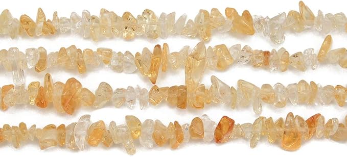 Gemstone Chips Natural Citrine 3-5mm Healing Crystals Waist Bracelets Necklace Kit Irregular Stone DIY Crafts Design Jewelry Making Approxi 32 inch