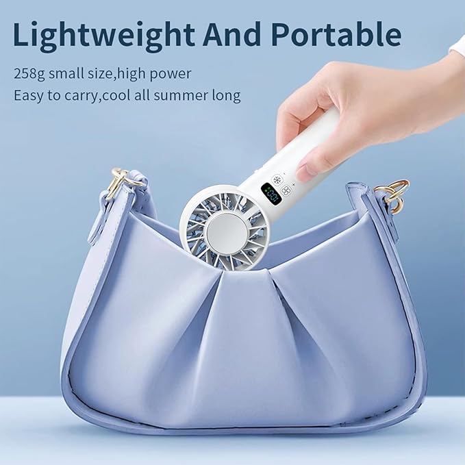 Portable Handheld Mini Turbo Jet Fan - USB Rechargeable with 12-16 Working Hours & Built - in Power Bank, Ideal for Outdoor/Travel/Vacation/Concerts