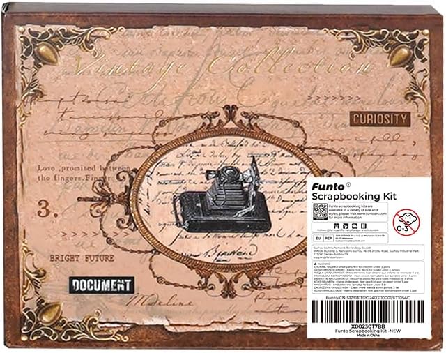 Funto Scrapbooking Kit, The Love Poems Series- Vintage Items, Perfect for Bullet Scrapbooking Materials, Planner DIY Craft Collage
