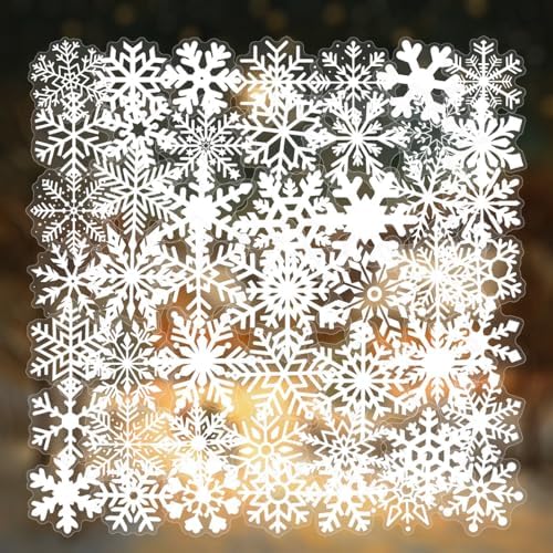 50 PCS Snowflake Stickers for Scrapbooking Journaling Junk Journal Scrapbook Supplies - Waterproof Transparent PET Aesthetic Decals for Resin Crafts Decorative Art Crafts (Snowflake) - Image 6