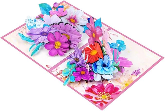 Impressive Gesang Flower Celebration Card Foldable Paper With Envelope Handmade Florals Greeting Popup All Occasion Cards