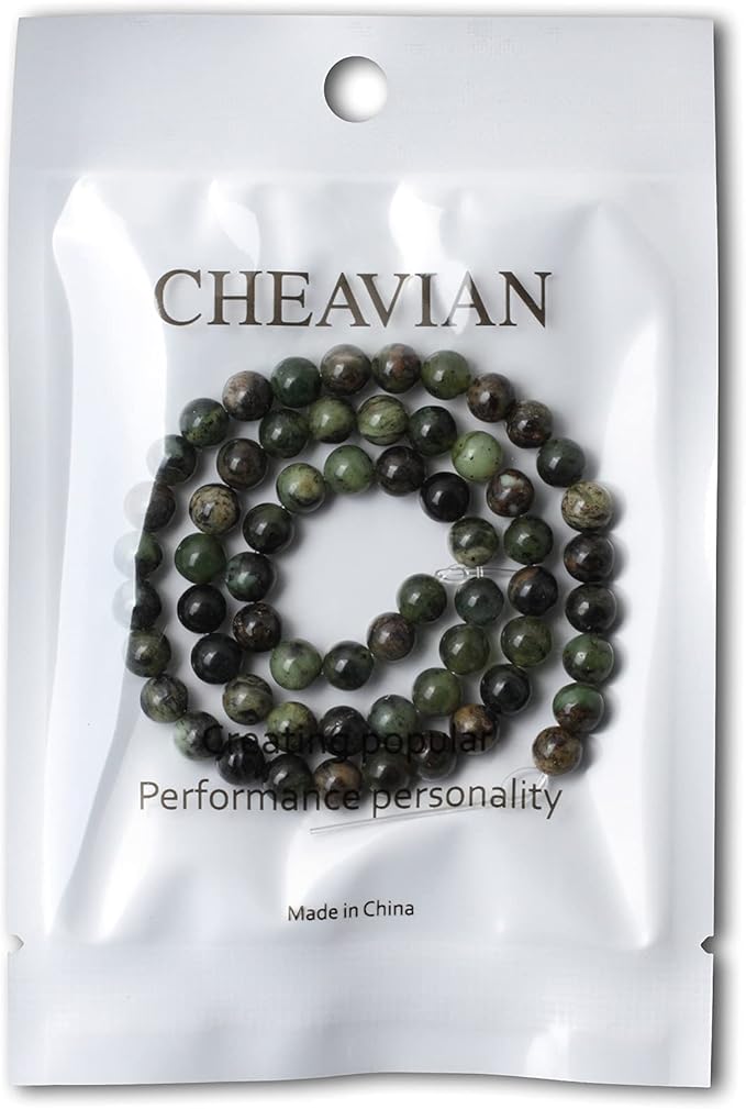 60PCS 6mm Natural Chrysoprase Round Loose Beads for Jewelry Making 1 Strand 15"