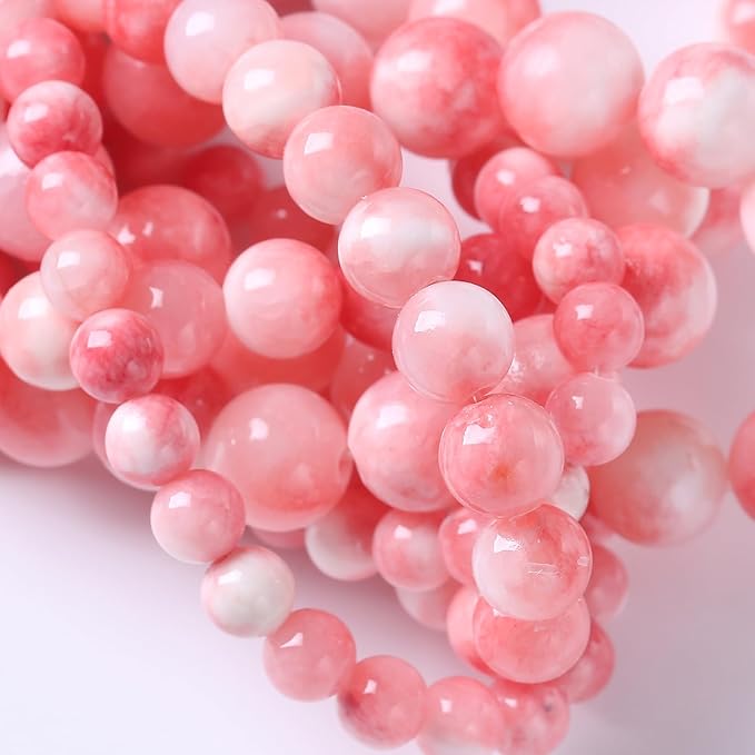 10MM 38PCS Pink Persian Jade Spacer Loose Beads for Jewelry Making DIY Bracelet Necklace