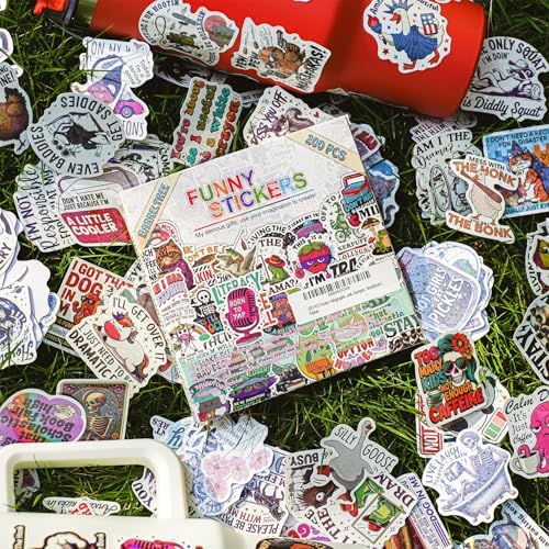 200 PCS Funny Holographic Stickers for Adults, Waterproof Vinyl Sarcastic Meme Decals for Laptop, Water Bottle, Phone, Kindle, Journal, Scrapbook, Bumper, Skateboard, Luggage, No Repeats - Image 6