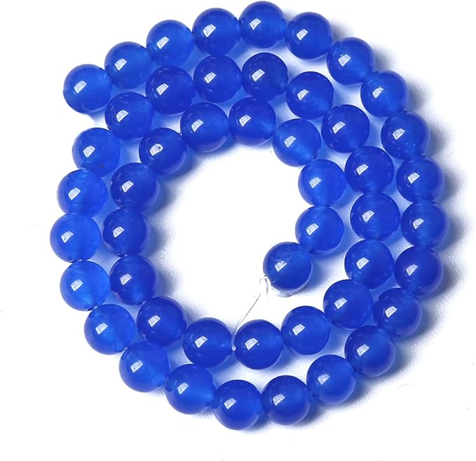 4MM 88PCS Deep Blue Chalcedony Natural Stone Loose Beads for Jewelry Making DIY Bracelet