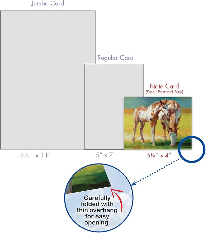 The Best Card Company - 20 Blank Note Cards with Envelopes (4 x 5.12 Inch) - All Occasion Animal Card Assortment (10 Designs, 2 Each) - Wild Horses AM2824OCB-B2x10