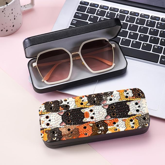 Leatrice 5d Diamond Art Kits for Adults Small Diamond Painting Kit Gem Art Paint by Diamonds Dots Eyeglasses Case DIY for Beginner Women