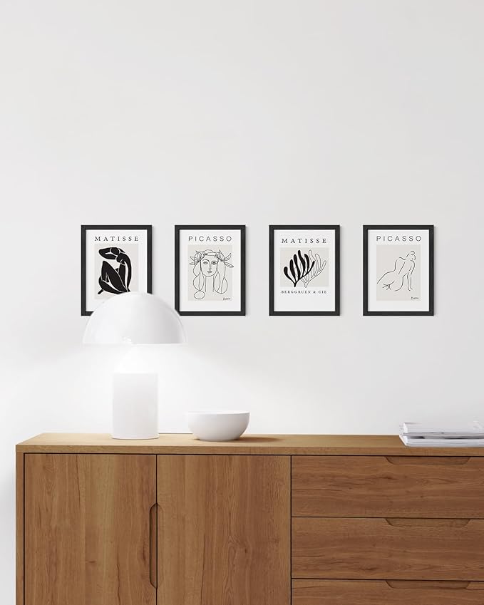 HAUS AND HUES 6x8 Black Oak Frame Set of 15 - Premium Wood, Vertical Display (Shatterproof Plexiglass)