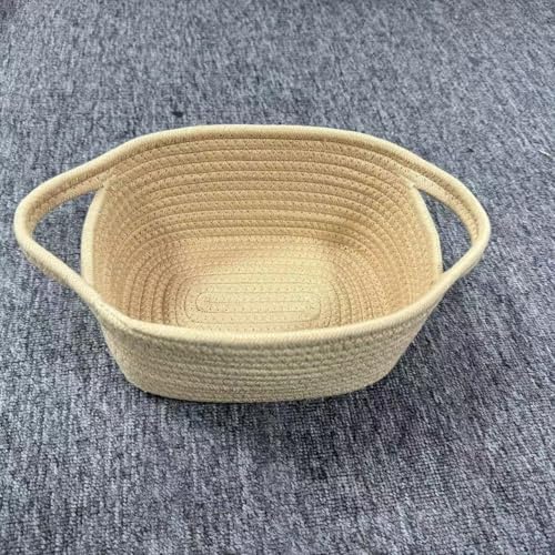 ABenkle Small Storage Basket, Mini Basket, Cute Tiny Cotton Rope Woven Basket, Shelf Basket, Boho Decorative Toy Storage Bin Gift Basket - Image 2