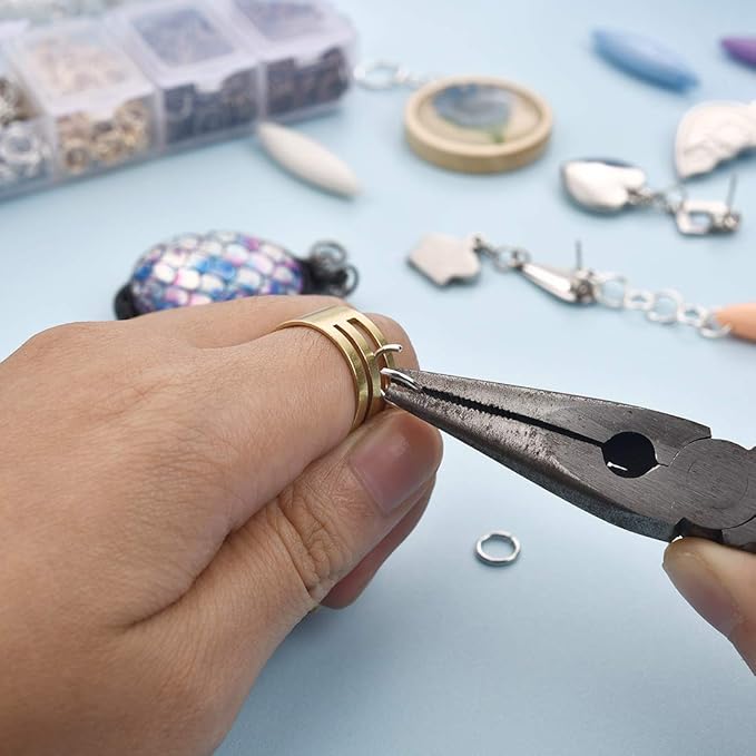 LANBEIDE 2296Pcs Jump Rings Gold Plated Jewelry Connectors Chain Links 3mm 4mm 5mm 6mm 7mm 8mm 10mm Box Set Open Jump Rings Gold for Necklace Repair