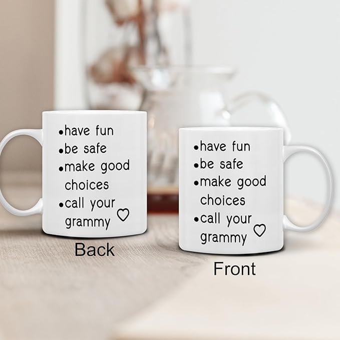 QASHWEY Funny Call Your Grammy Coffee Mug, College Freshmen Students Graduation Gift, Call Your Dad Coffee Cups Ceramic 11 Ounce, College Gift Tea Mug Cup, Gifts for College Freshmen Grandkids