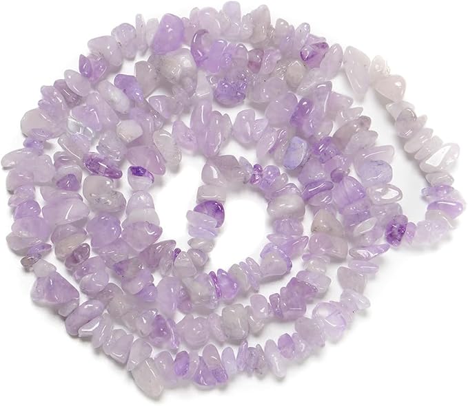 Gemstone Chips Natural Purple Jade Crystal 3-5mm Healing Crystals Waist Bracelets Necklace Kit Irregular Stone DIY Crafts Design Jewelry Making Approxi 32 inch