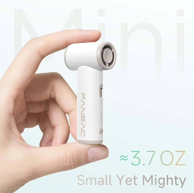 Mini Handheld Portable Fan - Brushless Motor, Ultra Slim, Stepless Control, Rechargeable 2500mAh Battery Up to 8 Hours, Pocket Electric Fan for Outdoor Travel & Office (Breeze White)