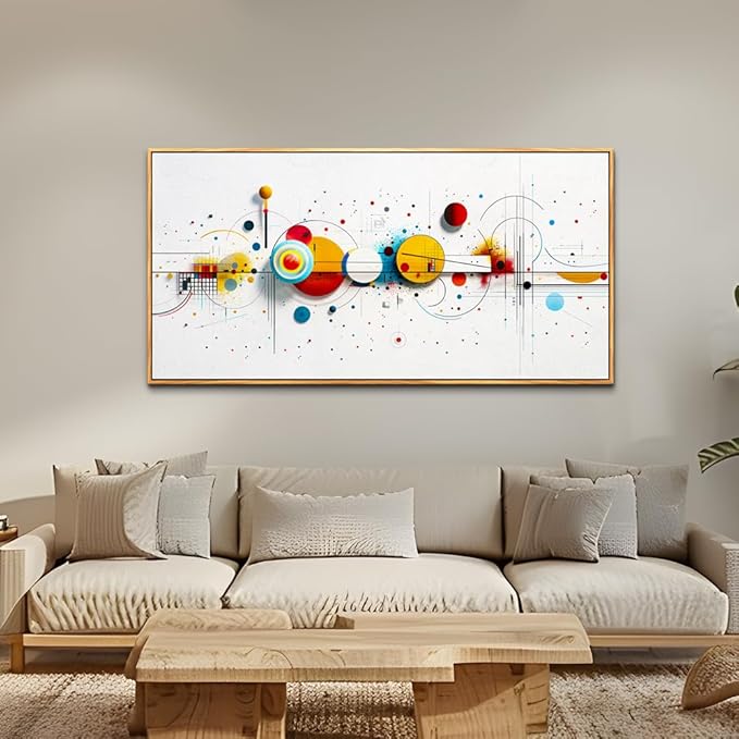 KELIYUAN Large Canvas Wall Art For Living Room Wall Decor For Bedroom Office Murals Decorations Abstract Geometric Drawing Artwork Pictures For Modern Home Decoration Aesthetics Wood Framed 30"X60"