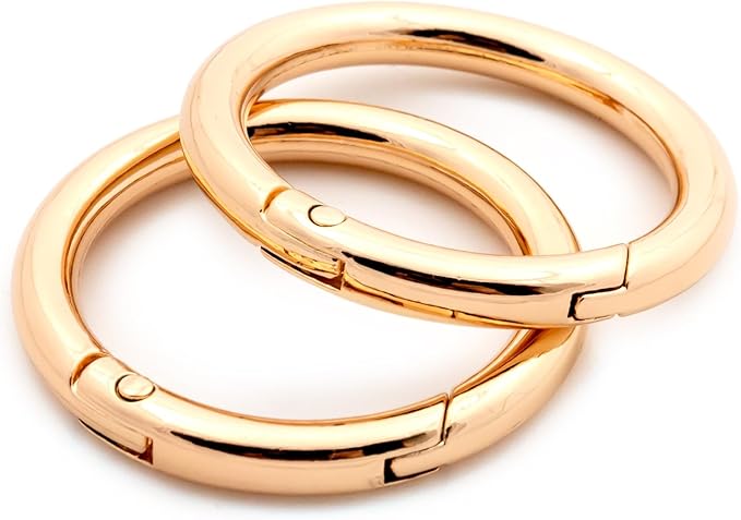 O Ring Spring, 10 PCS Opening Snap Trigger Clip Buckle Charm Purse Making (Gold,1 1/5")