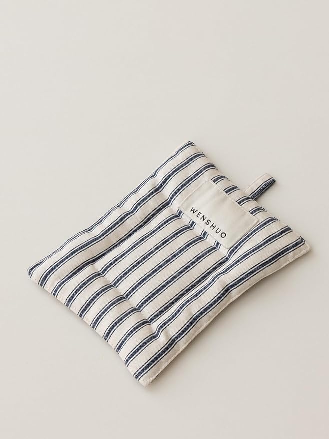 WENSHUO Funny Fabric Coasters-Cotton Linen Insulation Pad,Protect Against WaterMarks or Damage Fit All Cup(Vintage Red + Navy Blue)(7.68" L × 5.91" W) Set of 2