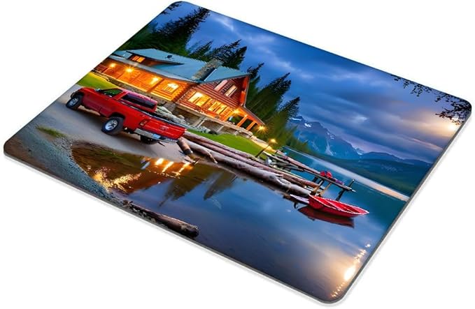 Square Mouse Pad Canoe Lake,Gaming Mouse Pads for Desk,Soft Computer Waterproof Non-Slip Mouse Mat