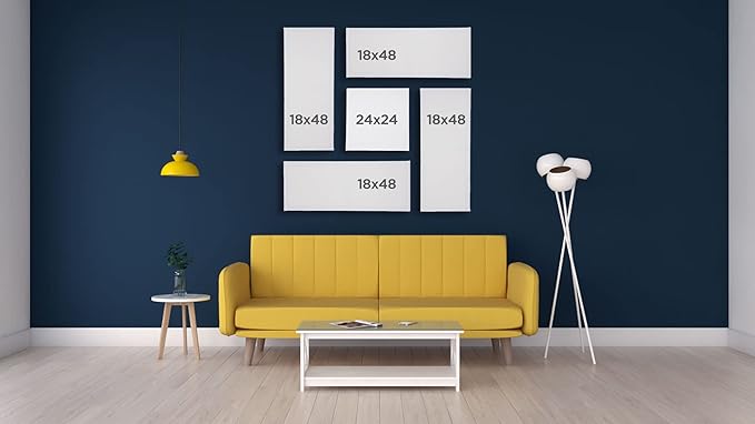 Creative Mark The Edge Deluxe Cotton 1-1/2" Deep Stretched Canvas for Painting, 48x48 Pack of 3, 14oz. Primed Weight, Universal Archival Priming, Medium Tooth, Hand-Stretched Canvas for Painters