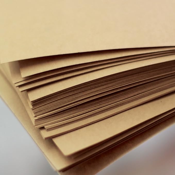 100 Sheets Vintage Kraft Stationary Paper 5.71 x 8.27 inch, A5 Size 120gsm Lined Stationery Writing Letter Papers Bulk Set for Personalized Letters, Creative Poems, Lyrics, Office Notes, etc