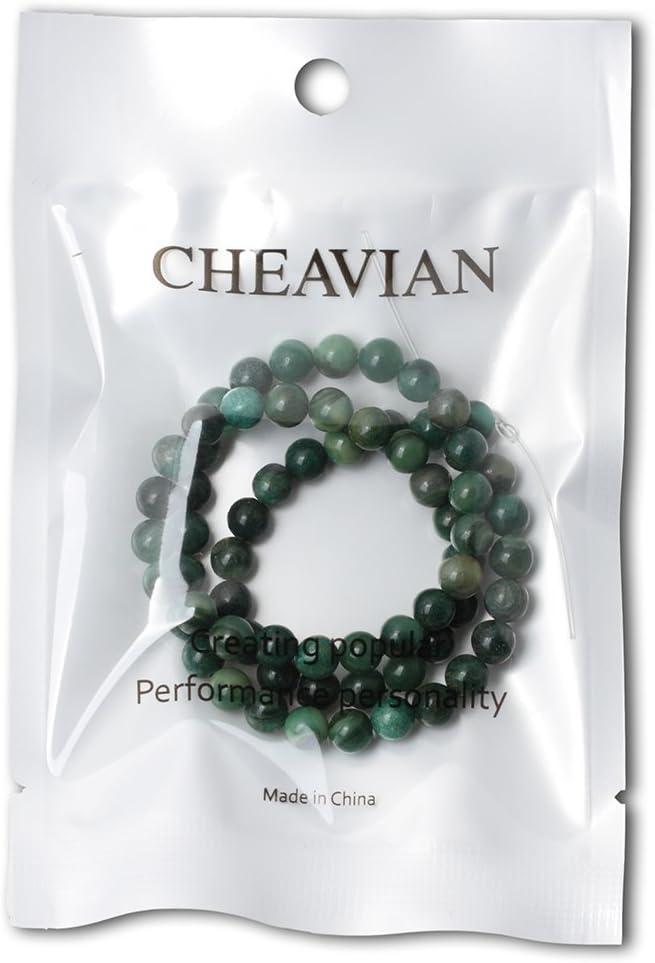 60PCS 6mm Natural Verdite Stone African Jade Gemstone Round Loose Beads for Jewelry Making DIY Findings 1 Strand 15"