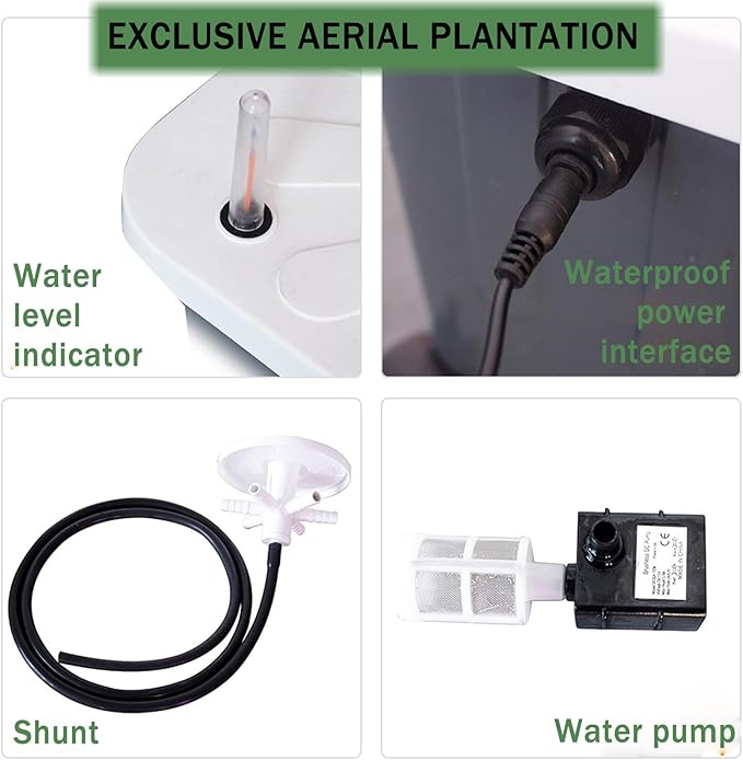 Hydroponics Tower Indoor Growing System Vertical Garden Planter Indoor Smart Garden Kit with Pump and Movable Water Tank Vegetable Plant Gift for Gardening Lover (White)