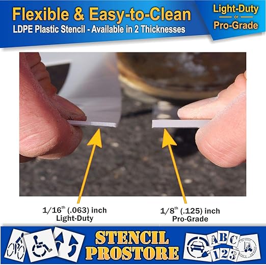 Stencil ProStore Parking Lot 30" Handicap Stencil - 3pc Set - 36" x 36" - 1/16" (63 mil) Light-Duty LDPE Plastic - ADA Compliant