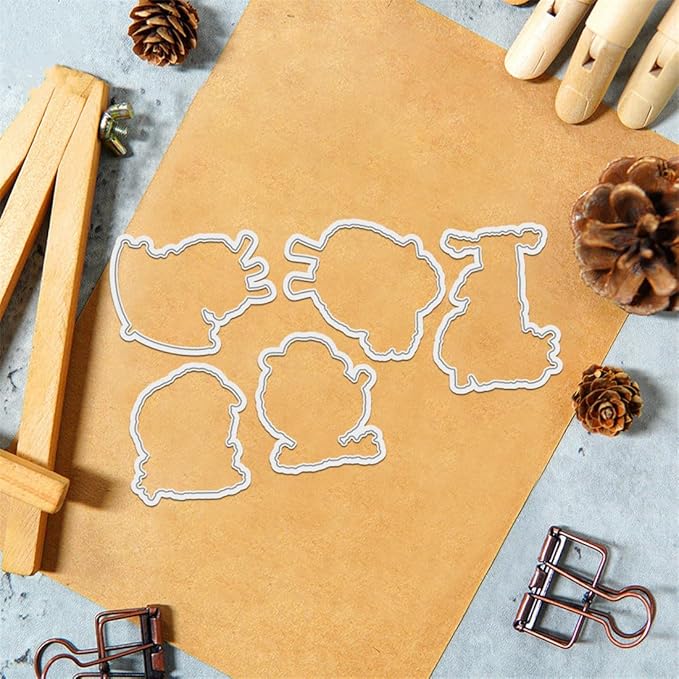 Sheep Eating Grass Stamps and Cutting Dies for Card Making DIY Transparent Silicone Clear Stamp and Metal Die Cuts Sets for Scrapbooking Paper Greeting Cards Decor Seals Craft Supplies
